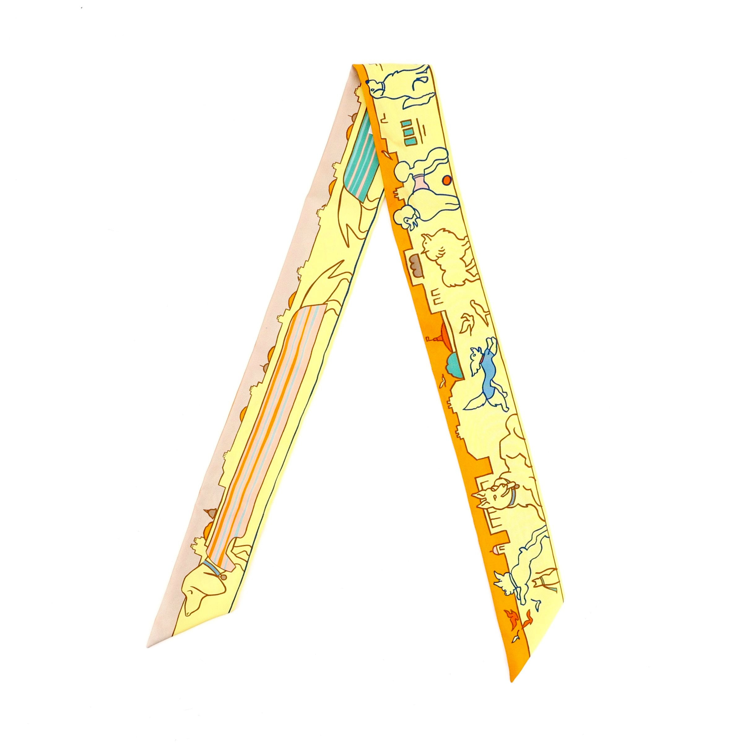 ランク NS 未使用品 HERMÈS エルメス ツイリー パリジャンの犬