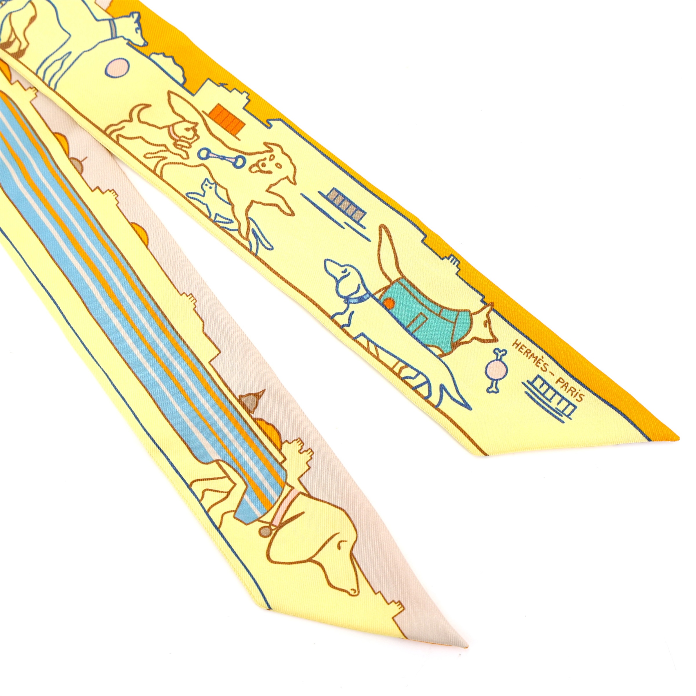 ランク NS 未使用品 HERMÈS エルメス ツイリー パリジャンの犬