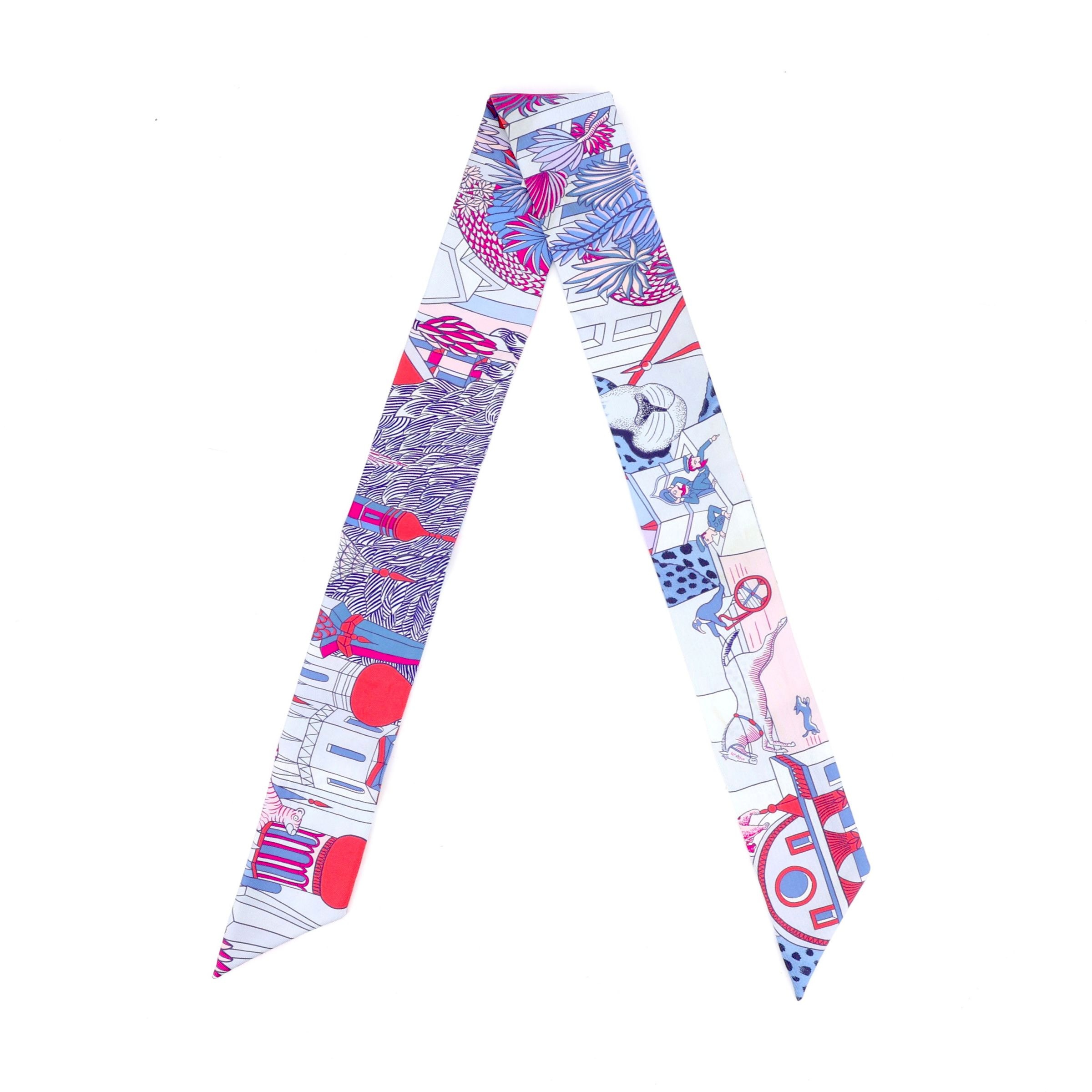 ランク NS 未使用品 HERMÈS エルメス ツイリー アニマポリス ブルー