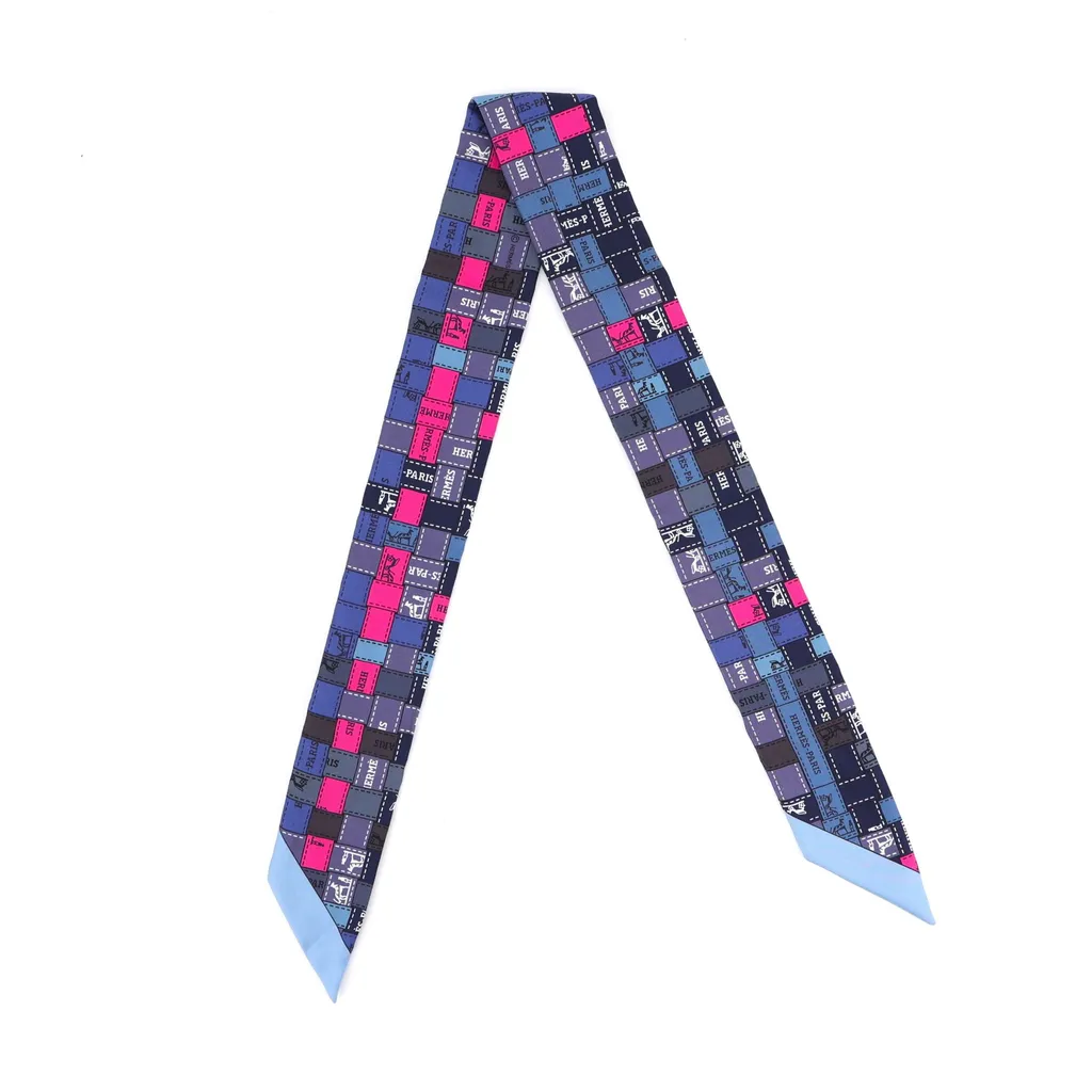 Twilly Bolduc au Carre Plumetis Blue Red