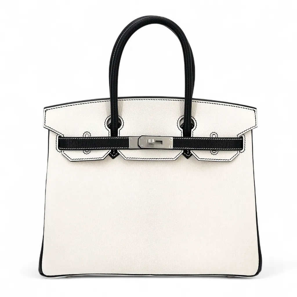 Birkin 30 HSS White (01) Noir (89)