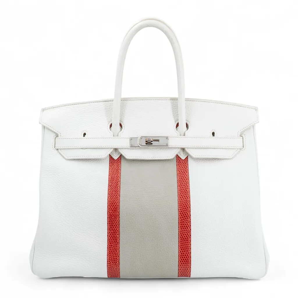 バーキン35 クラブ ホワイト (01) グリパール (80) サンギーヌ (9M)