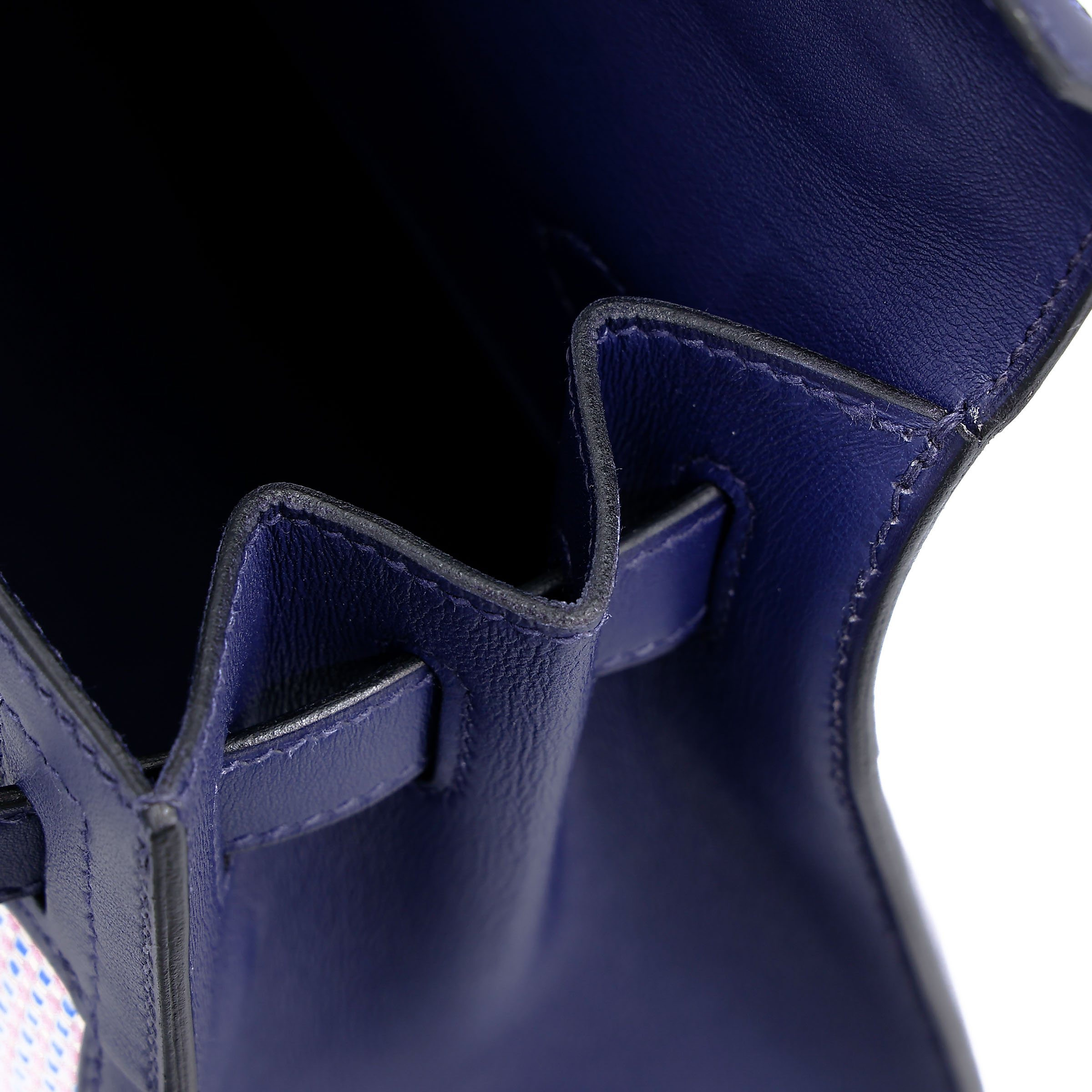 Kelly 28 Sellier Bleu Saphir (73) Ecru Mauve (97) - GINZA XIAOMA ...