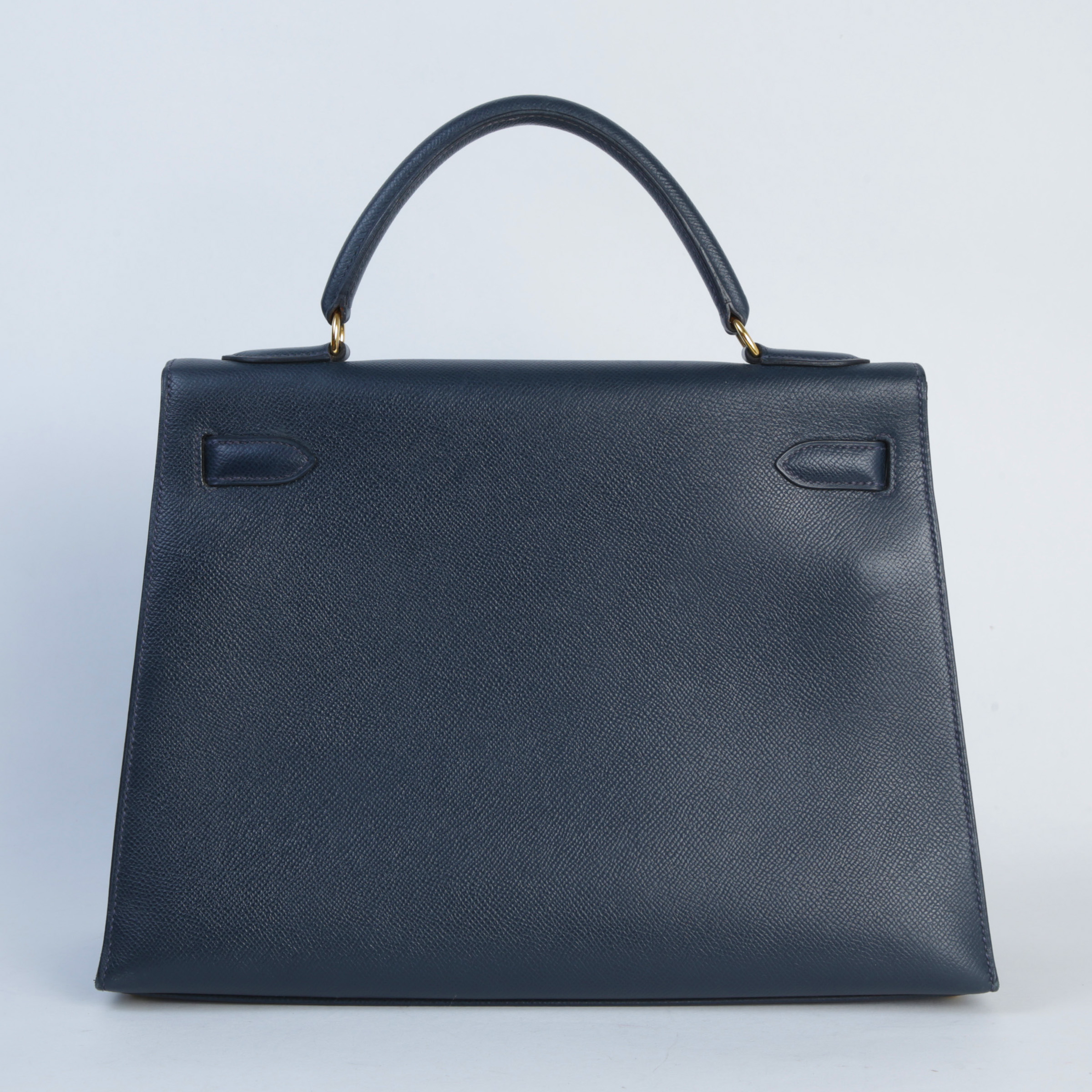 ランク AB HERMÈS エルメス ケリー32 セリエ ネイビー クシュベル