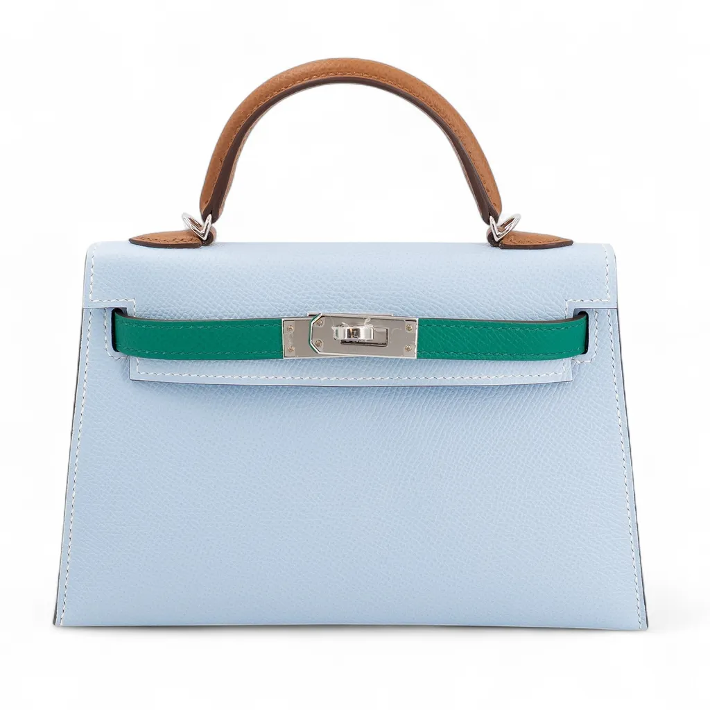 Mini Kelly II Bleu Brume (T0) Gold (37) Vert Jade (O6)
