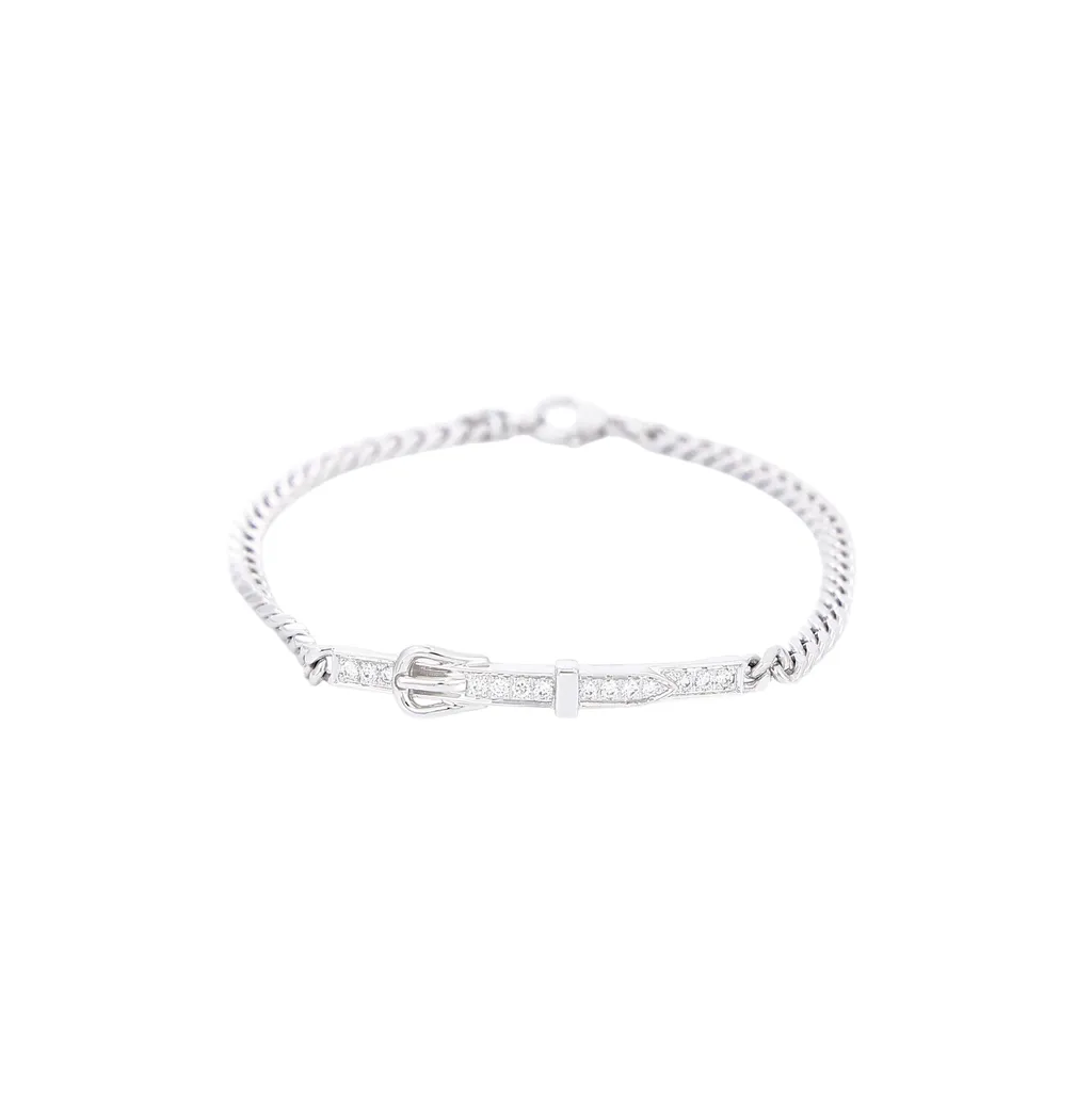 Bracelet Etriviere Gourmette 15 White Gold Silver