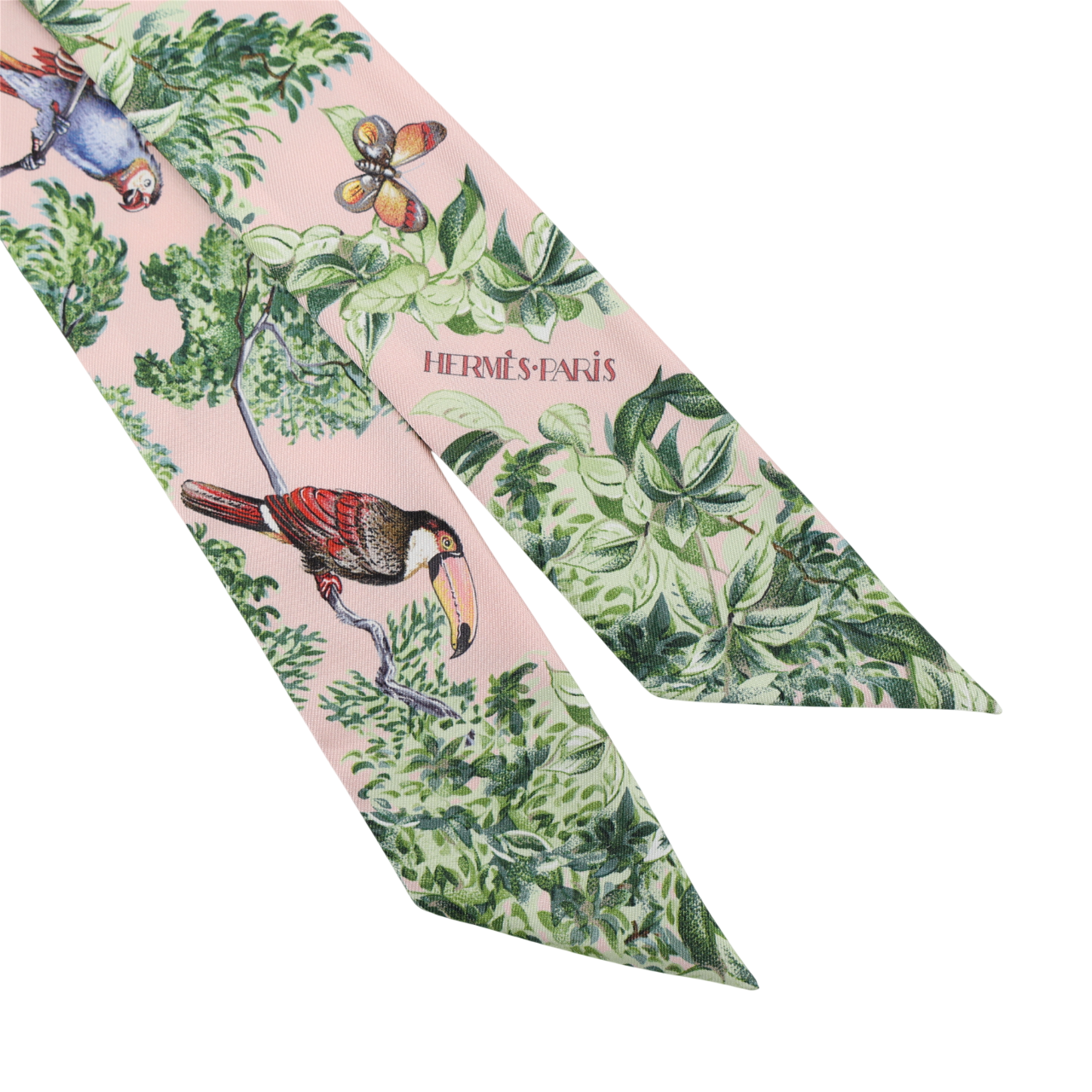 ランク N 新品 HERMÈS エルメス ツイリー 赤道直下 グリーン ピンク