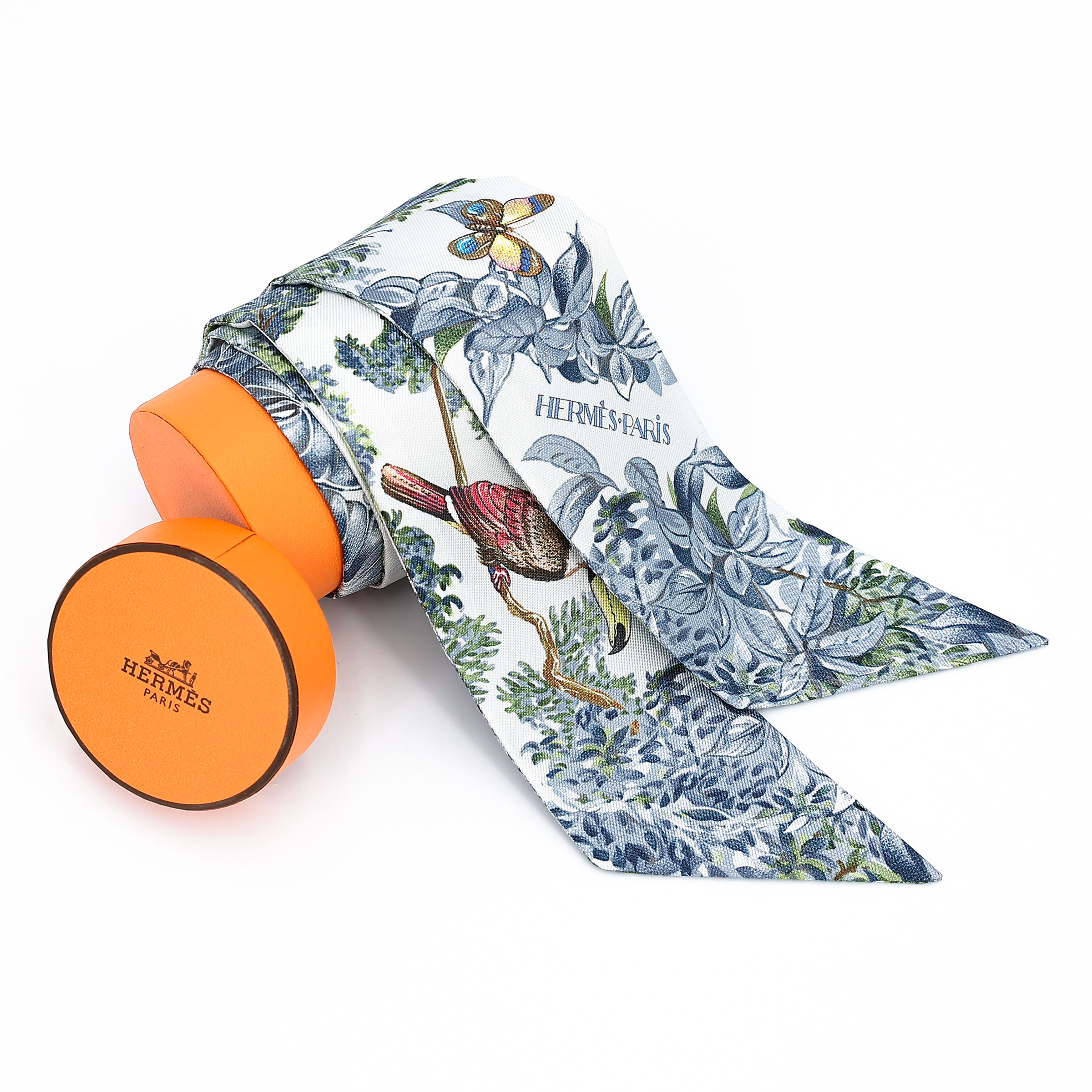 ランク N 新品 HERMÈS エルメス ツイリー 赤道直下 ブルー シルク