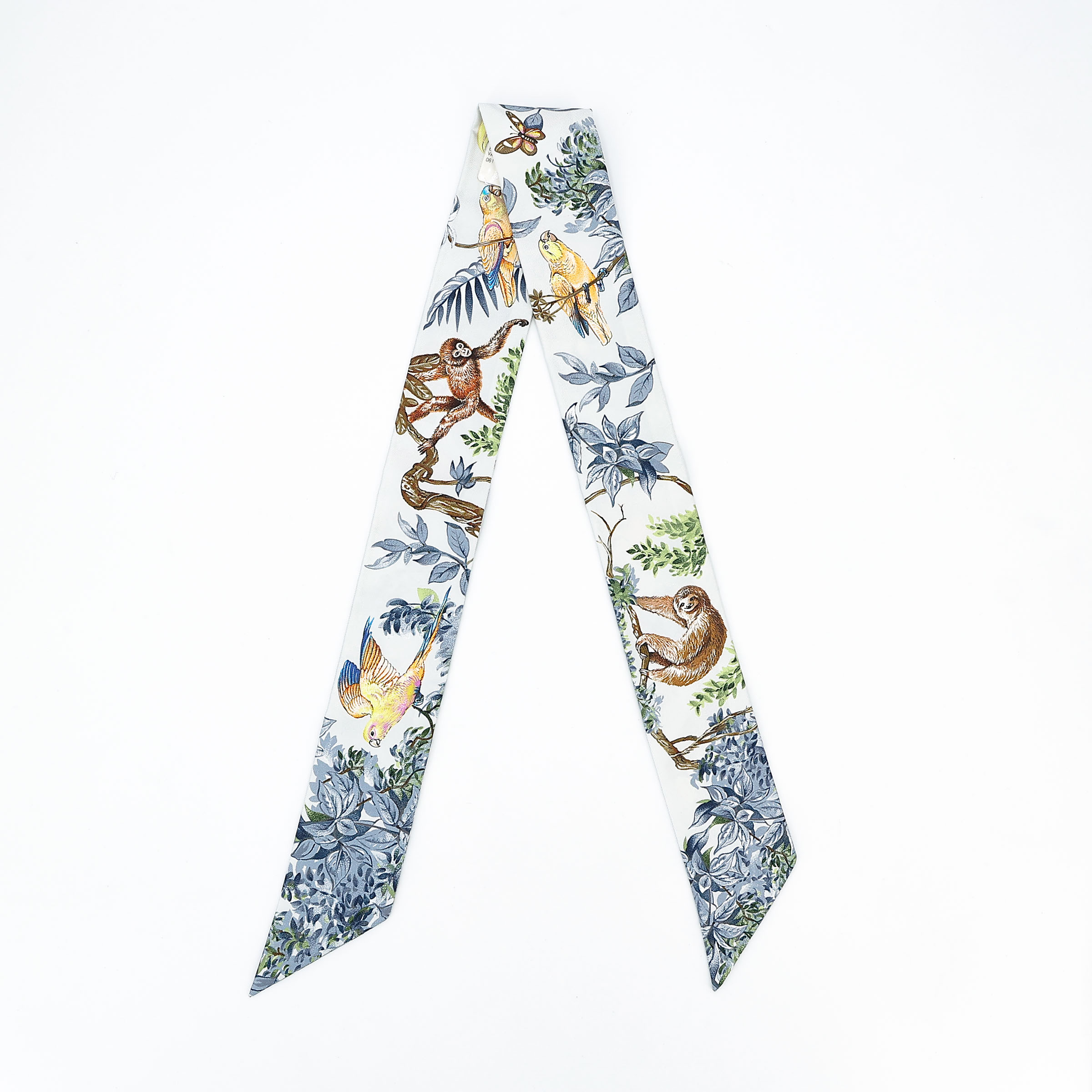 ♡美品♡ エルメス ツイリー 東京の通路 銀座限定品 ランク N 新品 HERMÈS エルメス ツイリー 赤道直下 ブルー シルク