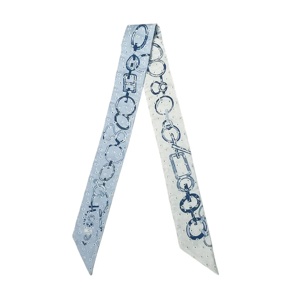 Twilly Do Re Boucles Broderie Anglaise Blue White