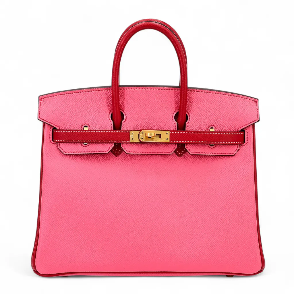 Birkin 25 HSS Rose Azalee (8W) Rouge Casaque (Q5)