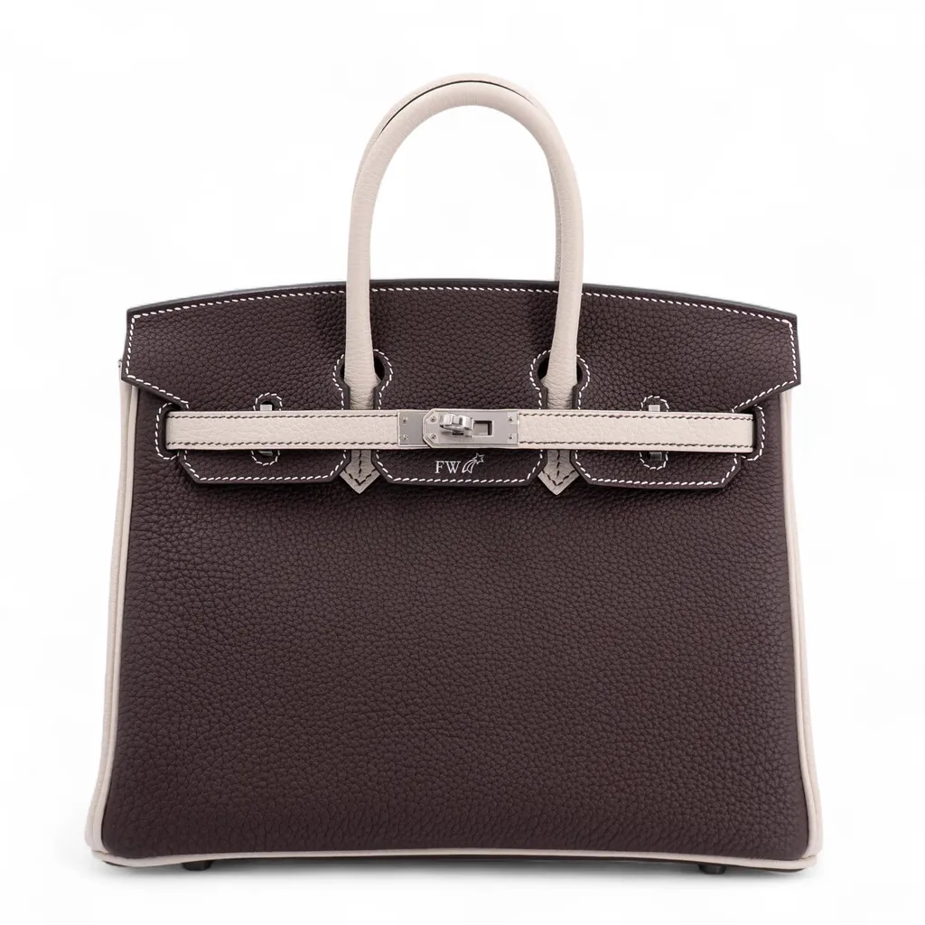 Birkin 25 HSS Chocolat (47) Craie (10)