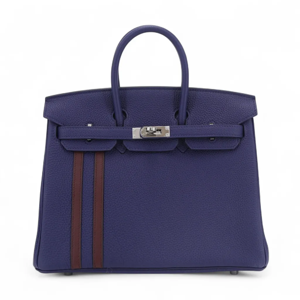 Birkin 25 Officer Bleu Encre (M3) Bordeaux (57)