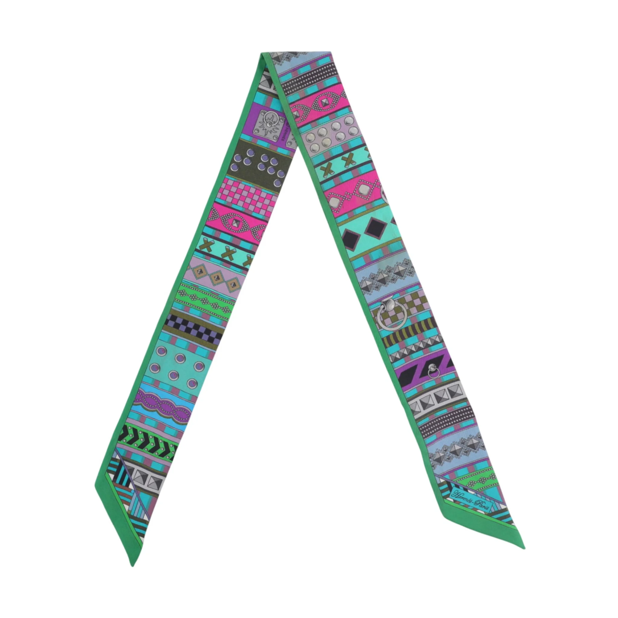 ランク SA HERMÈS エルメス ツイリー コリエ・ド・シアン グリーン