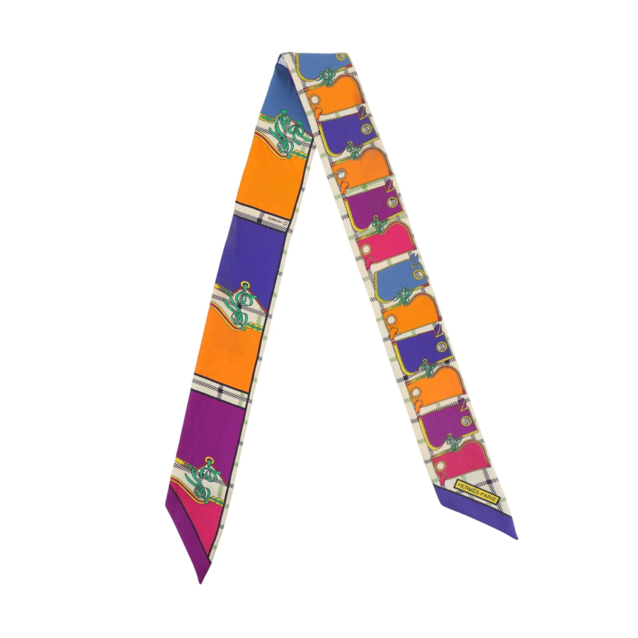 ランク SA HERMÈS エルメス ツイリー カマイユ オレンジ レッド シルク