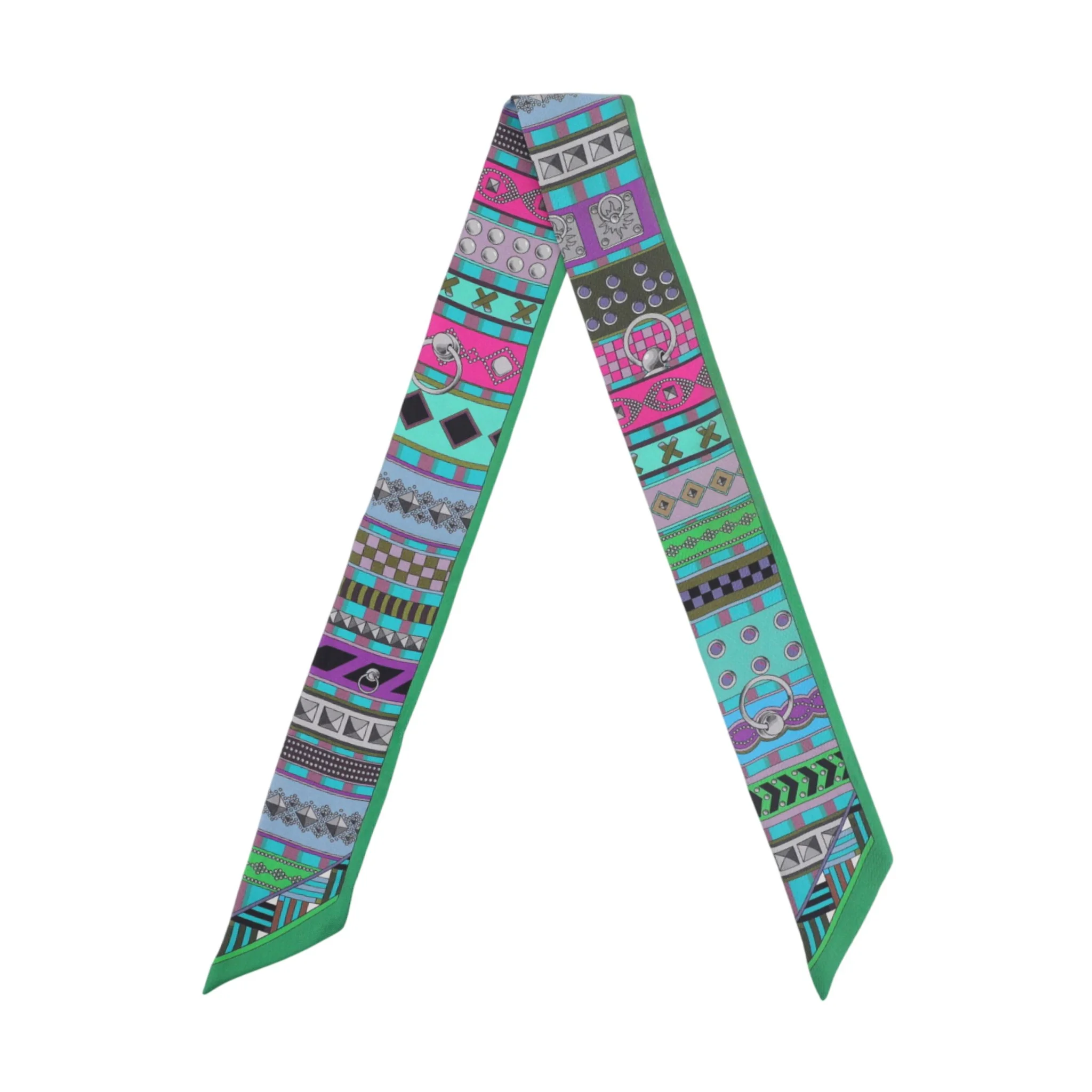 ランク SA HERMÈS エルメス ツイリー コリエ・ド・シアン グリーン