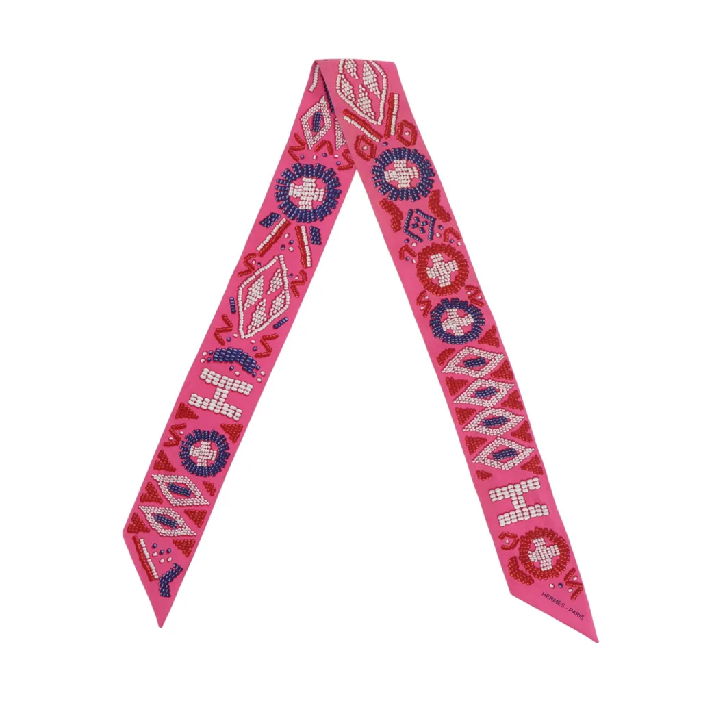 Twilly KELLY EN PERLES Pink