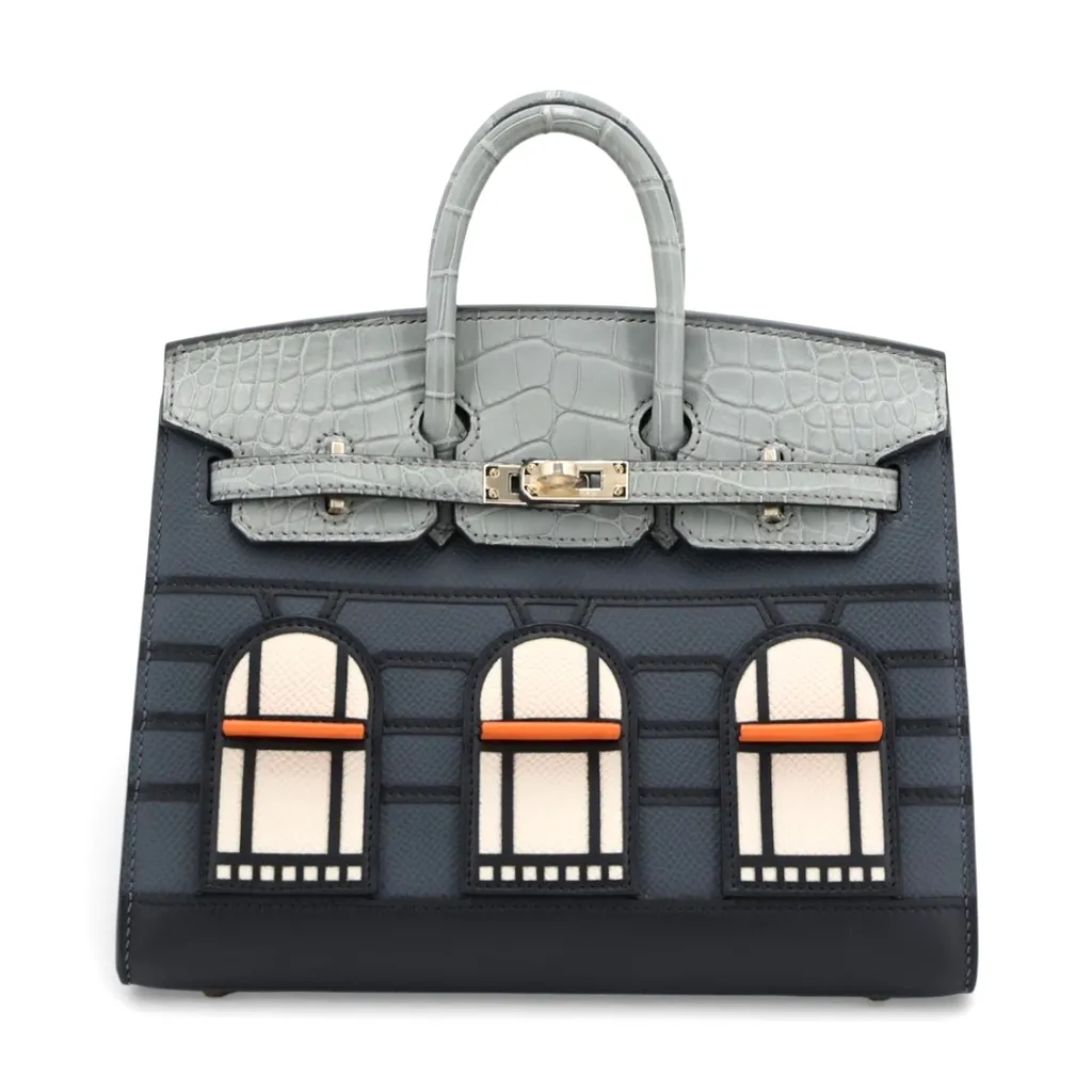 Birkin Faubourg 20 Gris misty (H0) Gris Ciment (0V) Noir (89) Craie (10) Orange (93)