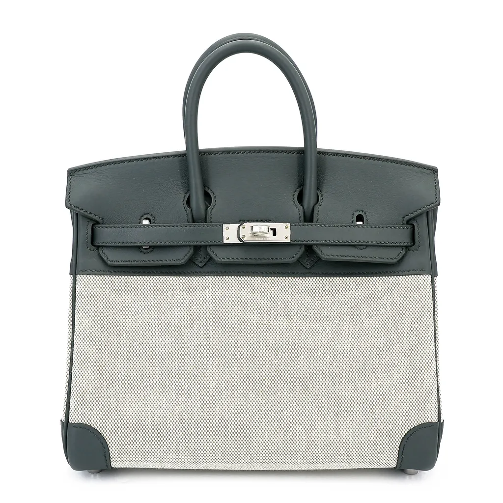 Birkin 25 Vert Mangrove (Q0) Ecru