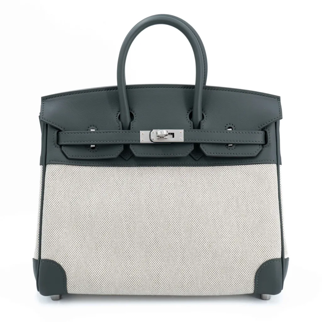 Birkin 25 Vert Mangrove (Q0) Ecru