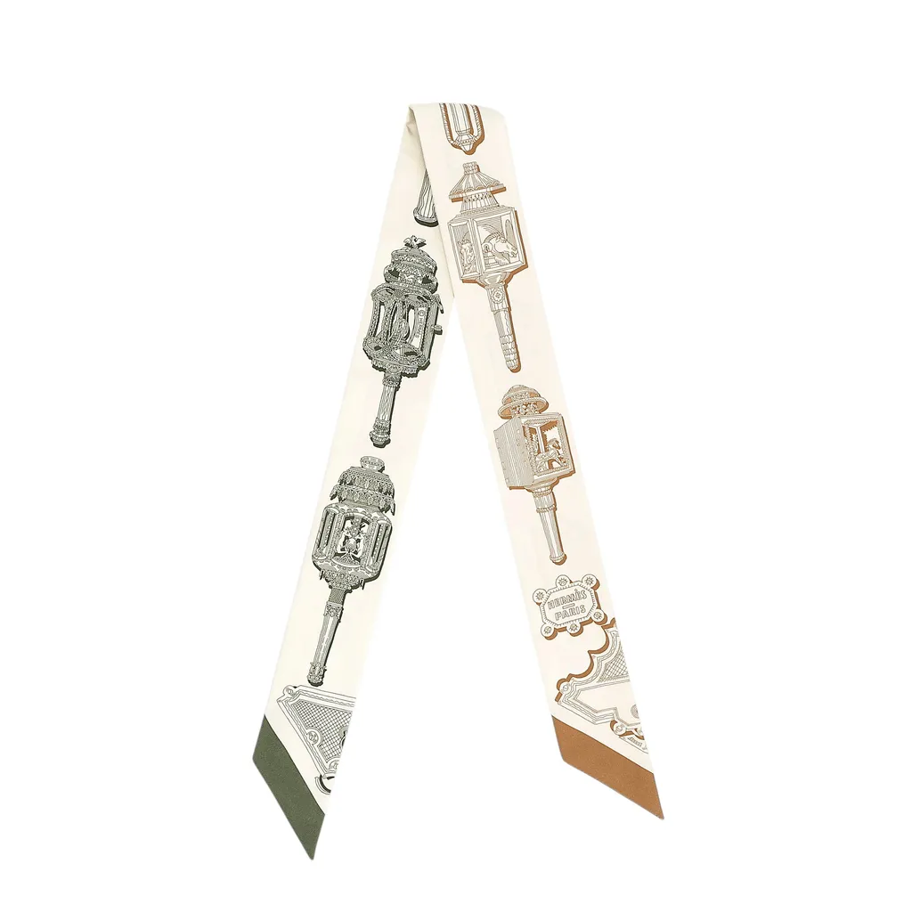 【リピート割】復刻人気❤︎HERMES エルメス　ツイリー　ランタン　くすみカラー ツイリー メルヴェイユーズ ランタン イエロー ベージュ グリーン
