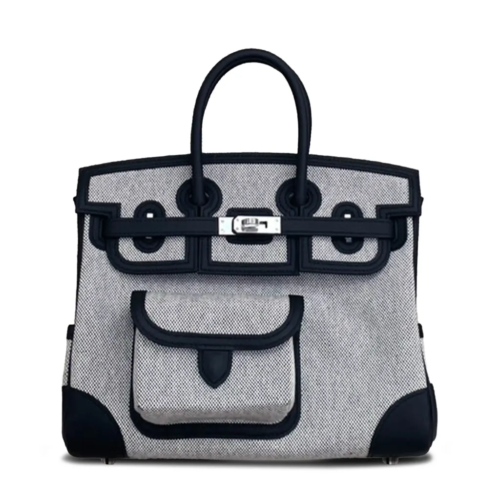 Birkin Cargo 25 Noir (89) Ecru