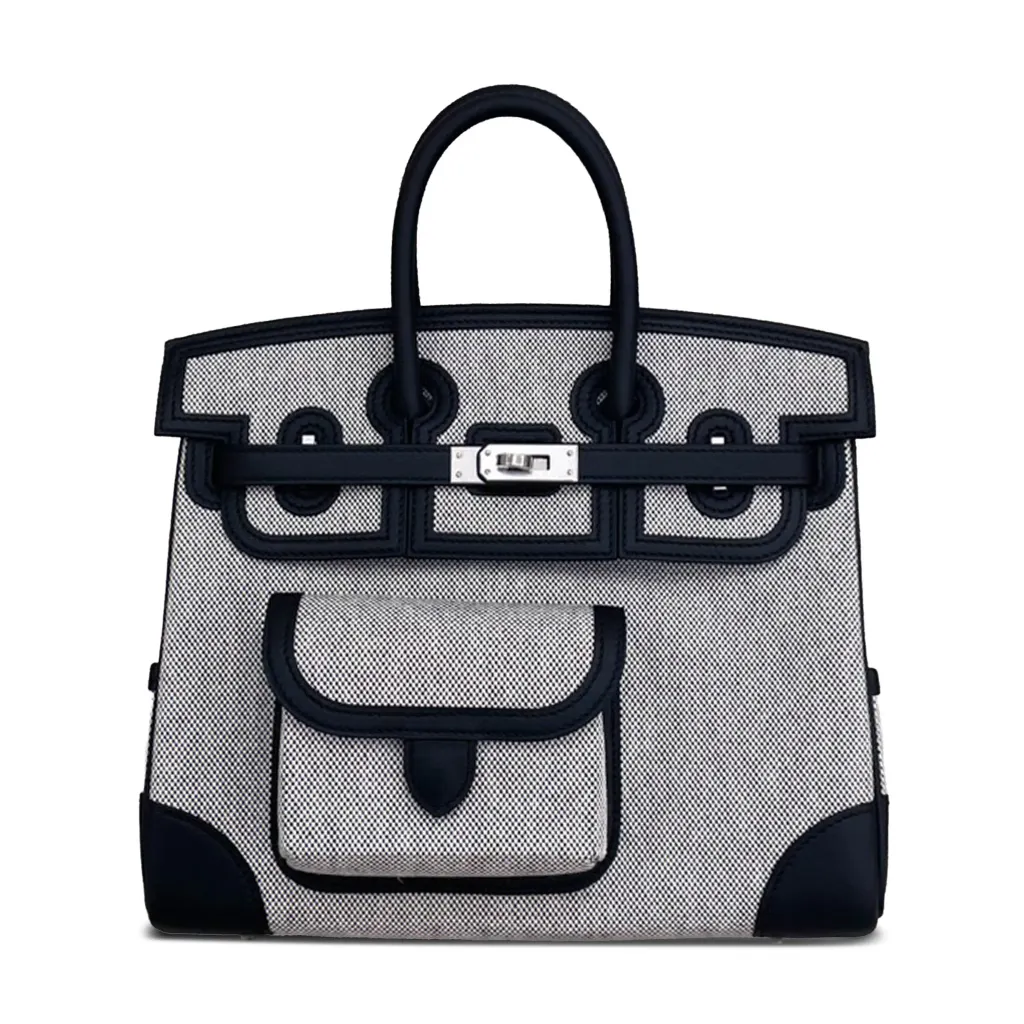 Birkin Cargo 25 Noir (89) Ecru