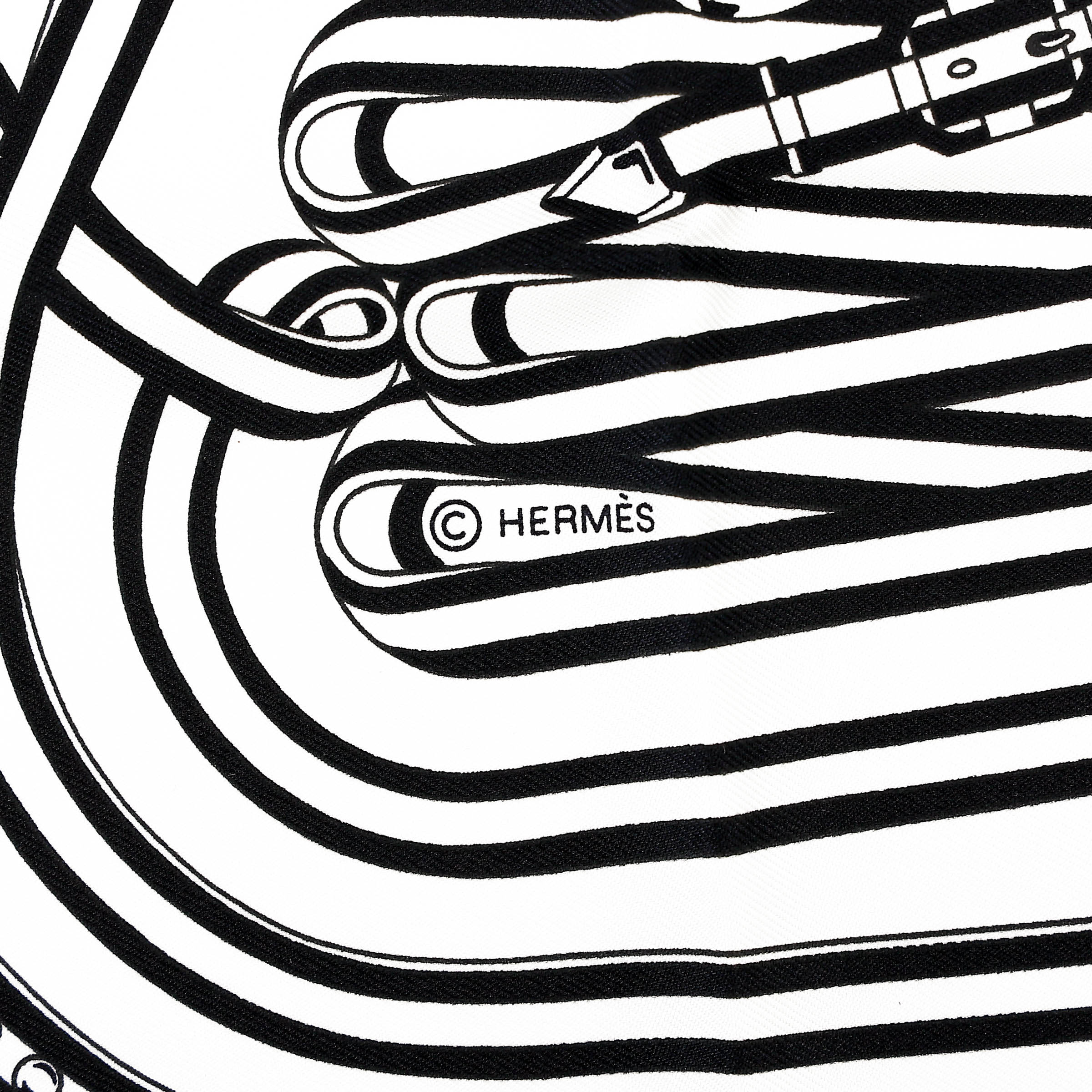 Carre 55 方巾 Grand Tralala 黑色 白色