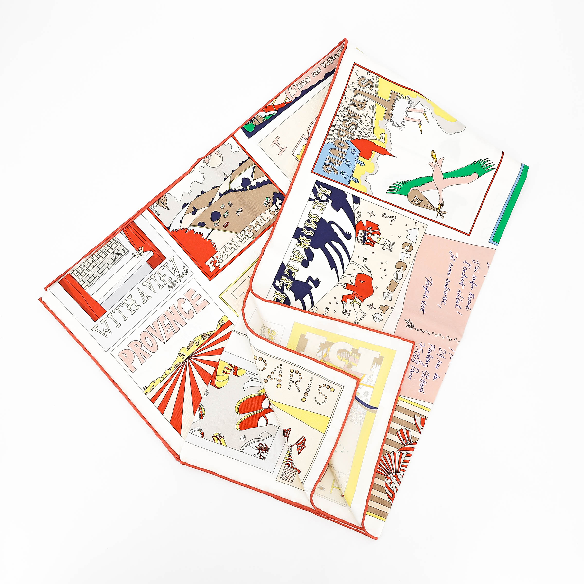 Carre 90 方巾 On Est Bien Ici !  白色