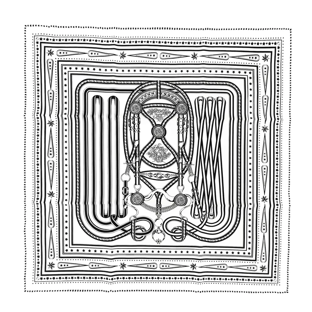 カレ55 グラン・トゥラララ・バンダナ ブラック ホワイト