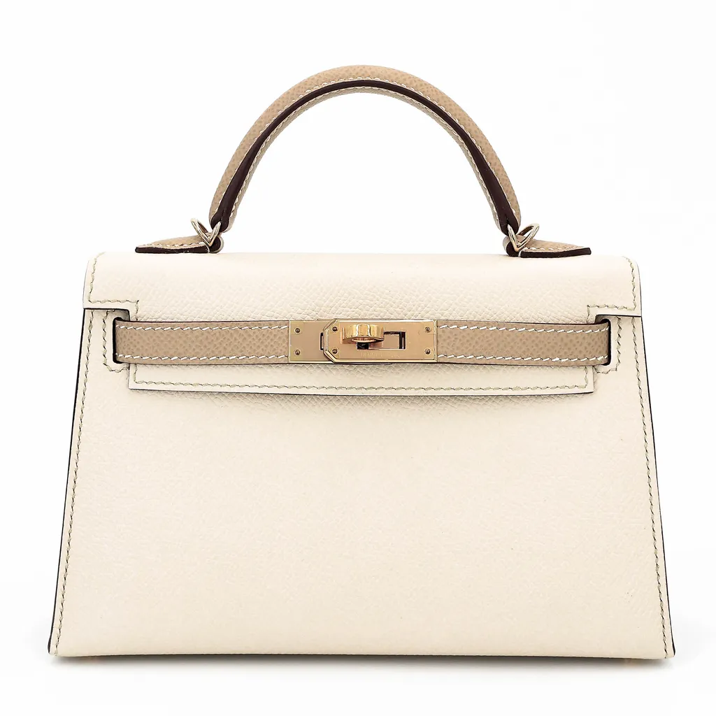 Mini Kelly 二代 10 奶昔白 Craie S2 風衣灰 Trench