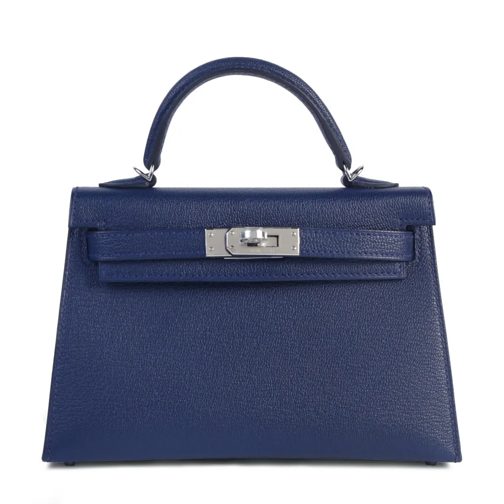 Mini Kelly II Verso Navy (7U) Bleu Zellige (I7)