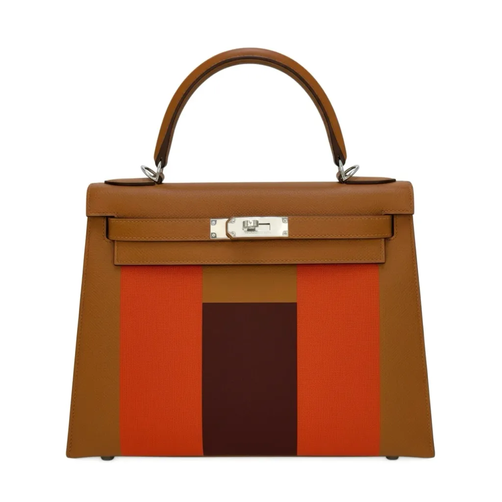 Kelly 28 Sellier Letter H Gold (37) Rouge H (55) Capucine (9T)