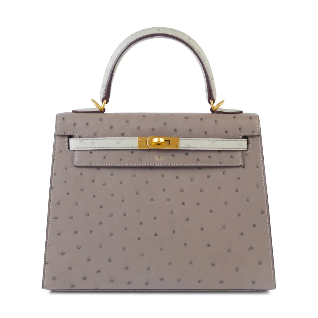 Kelly 25 Sellier Etoupe (18) Gris Perle (80)