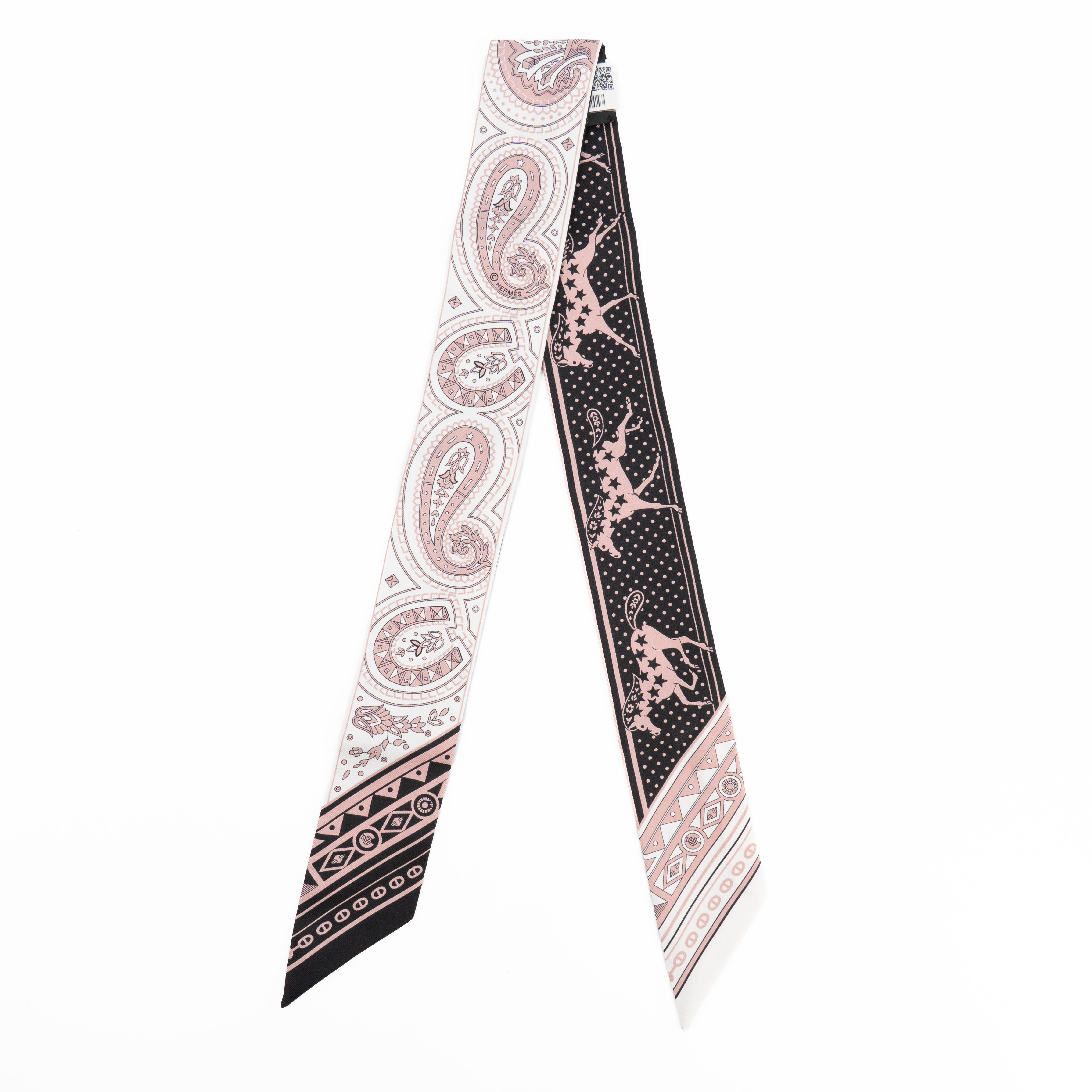 Twilly 絲帶 Cheval de Coeur Bandana 黑色 粉色