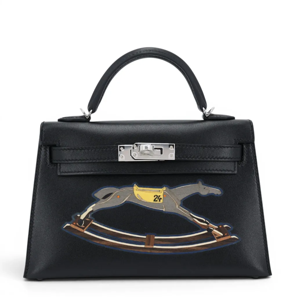 Mini Kelly 二代 Cheval de bois 89 黑色 Noir (Black)