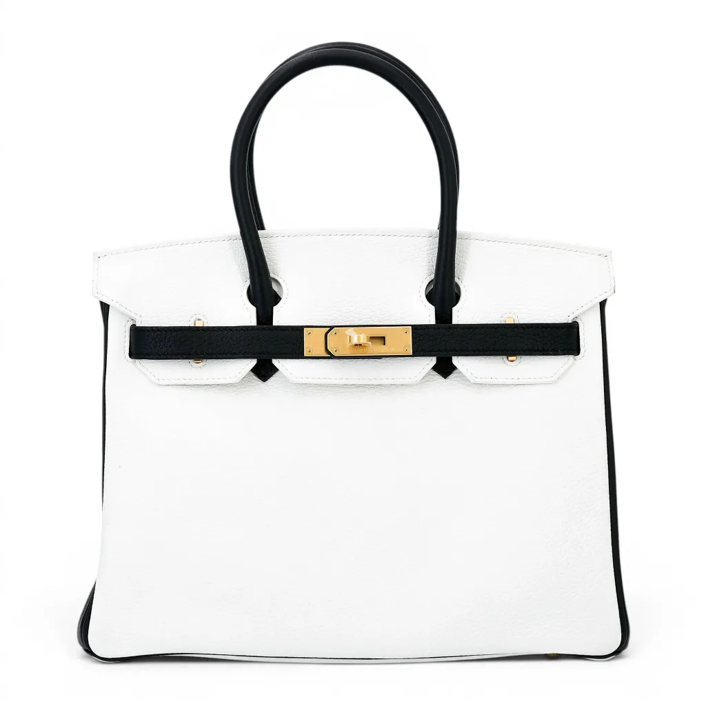 Birkin 30 HSS Noir (89) White (01)
