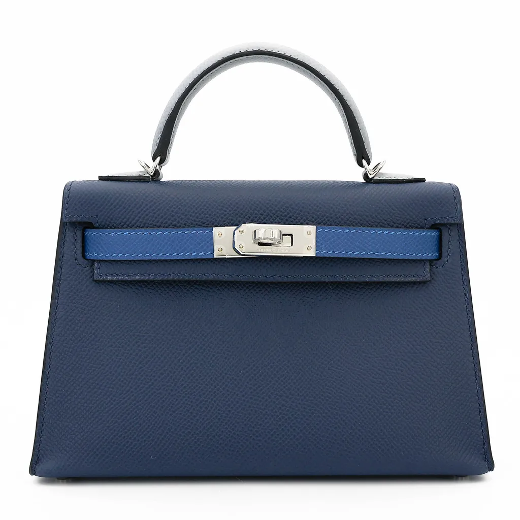 Mini Kelly II Bleu Abysse (7K) Bleu Tie (P5) Gris Pantin (P0)