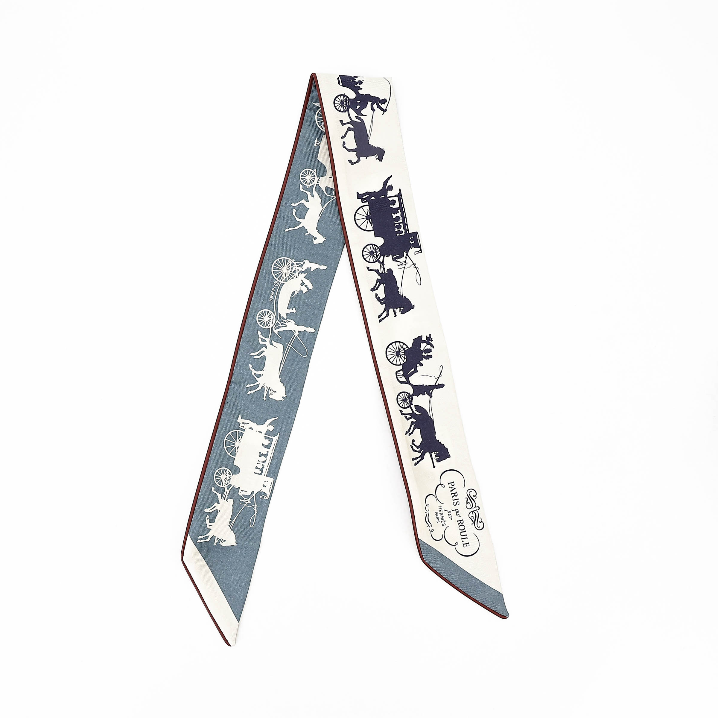 Paris Qui Roule forever Twilly Blue White