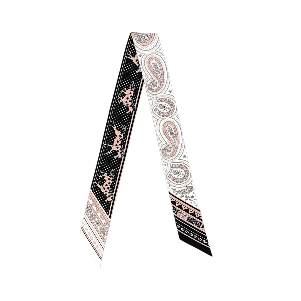 Twilly 丝带 Cheval de Coeur bandana 粉色 黑色
