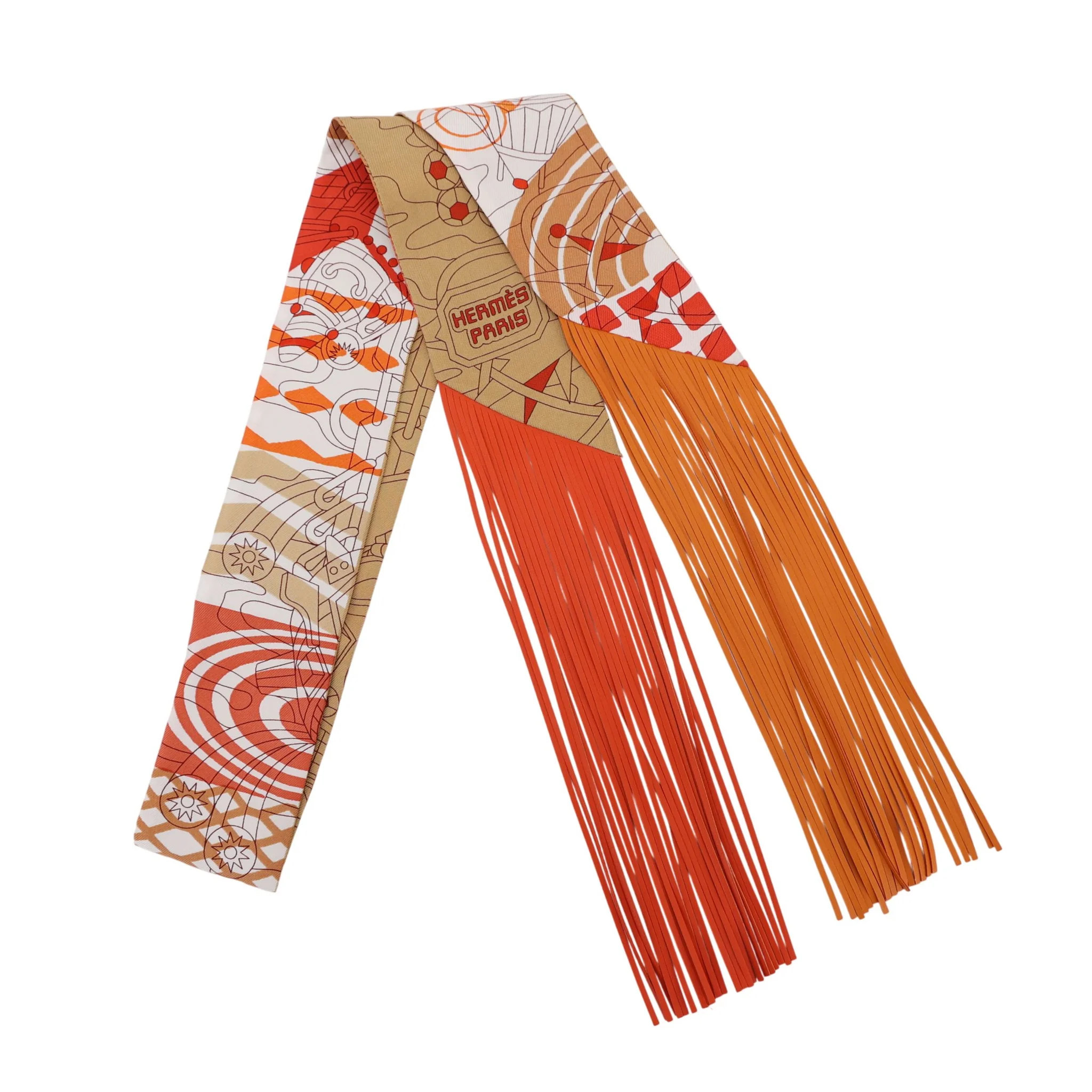 HERMES ツイリー　オレンジ　正規品　新品未使用 ツイリー 《オ・ブロック》フリンジ オレンジ (93) - GINZA XIAOMA