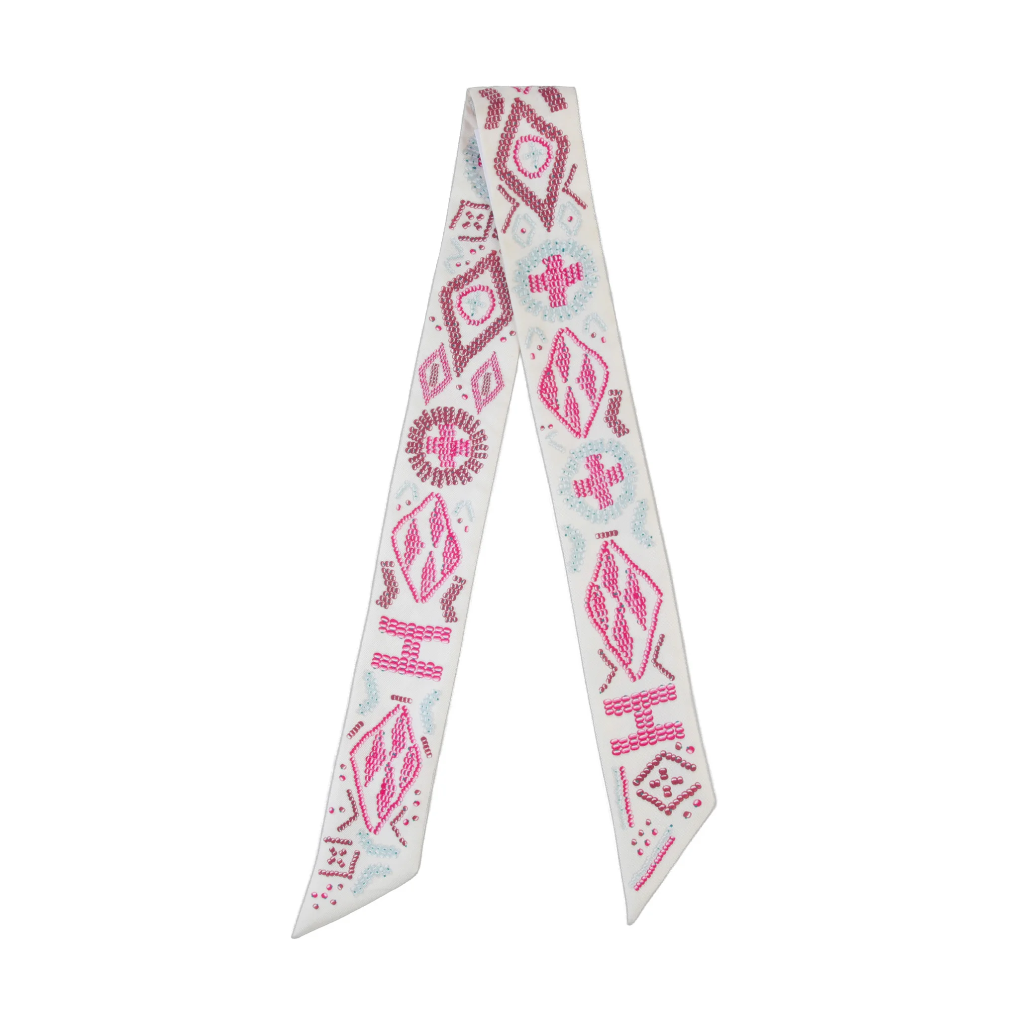Twilly KELLY EN PERLES Pink