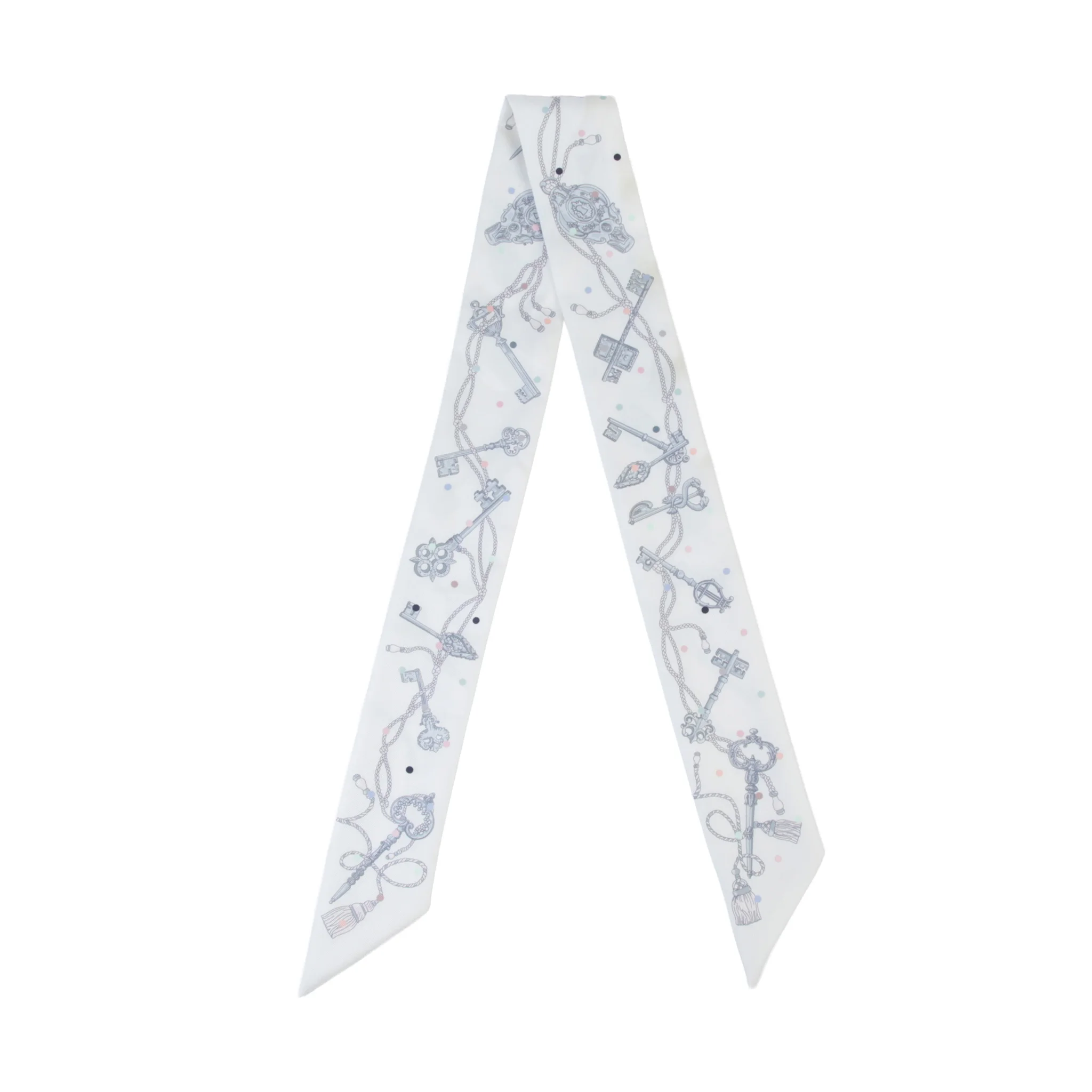 Twilly Les Cles a Pois 絲帶 白色