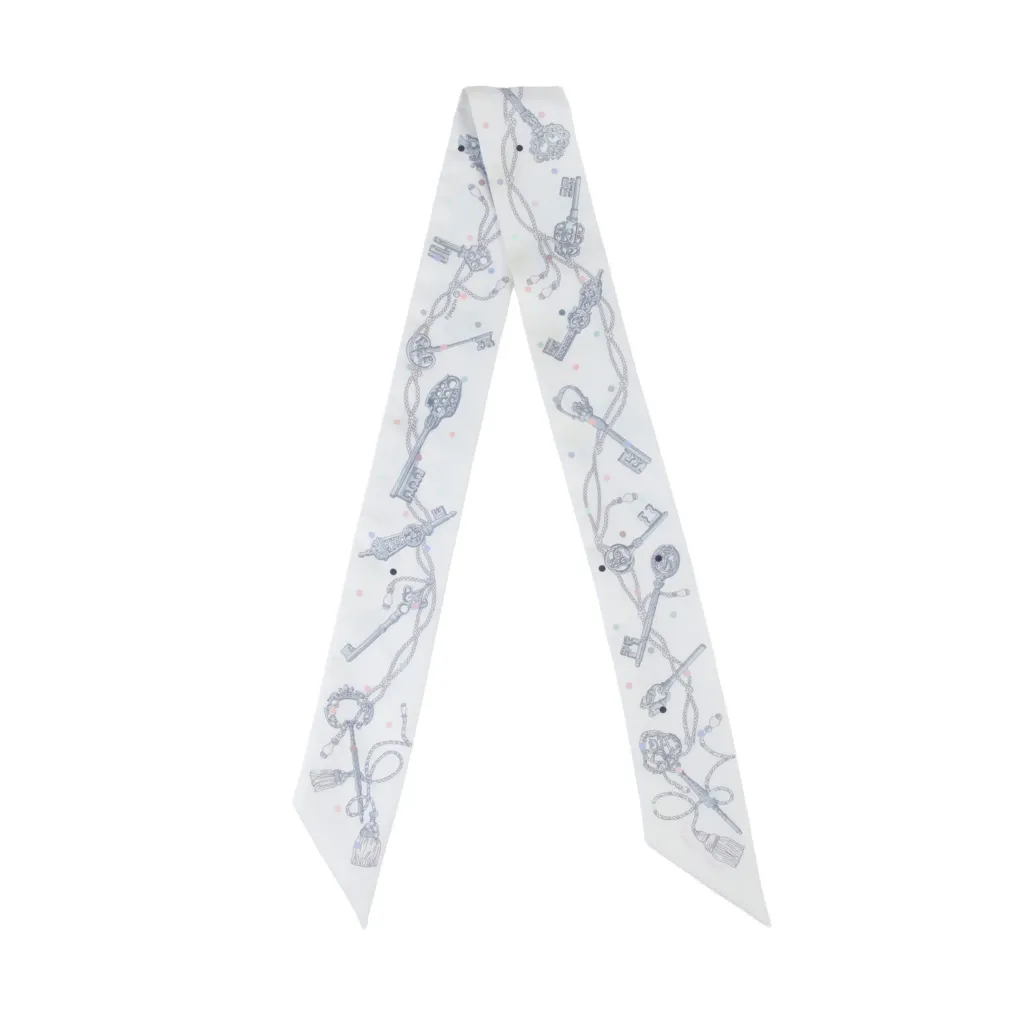Twilly Les Cles a Pois 絲帶 白色
