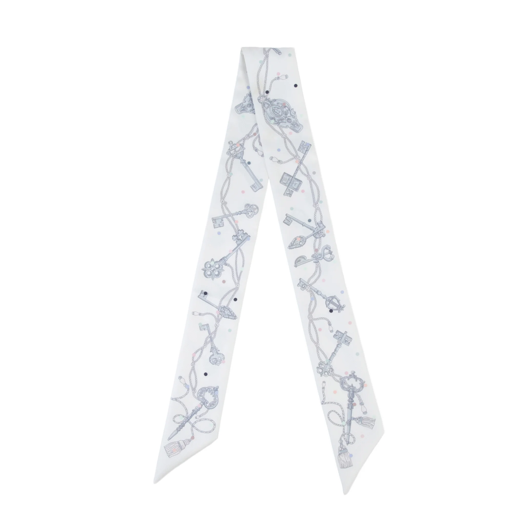 Twilly Les Cles a Pois 絲帶 白色