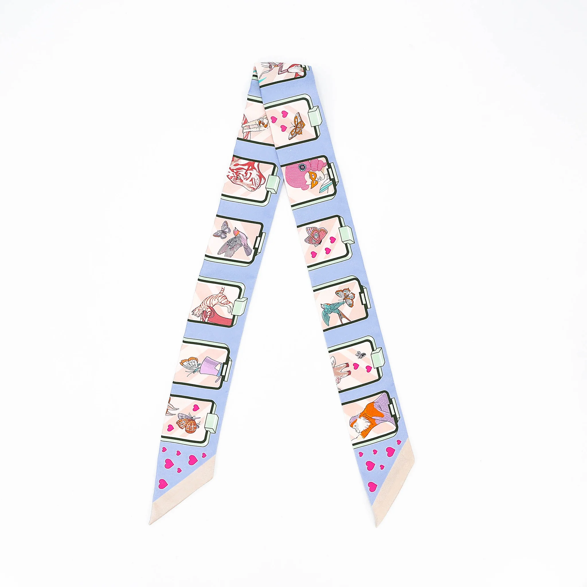 Twilly Hermes Story Blue Pink