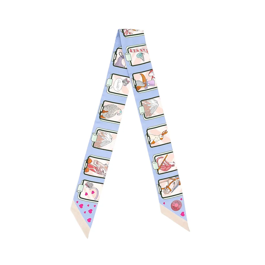 Twilly Hermes Story Blue Pink