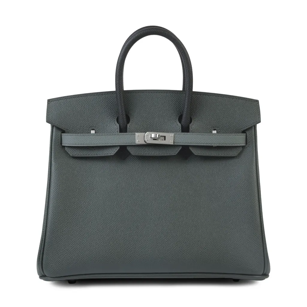 Birkin 25 Vert Amande (63) Vert Mangrove (Q0) Noir (89)