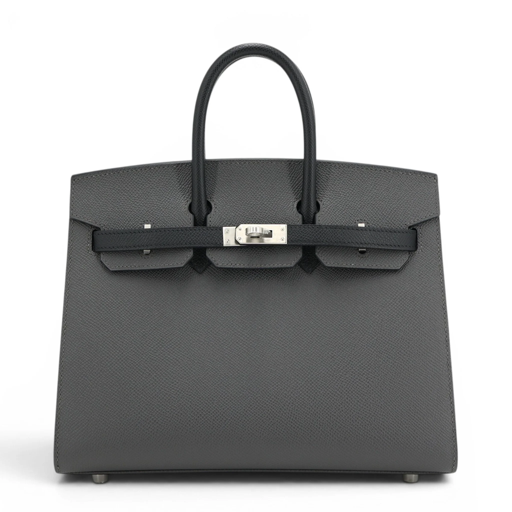 Birkin 25 外縫  黑色 88 石墨灰 Graphite