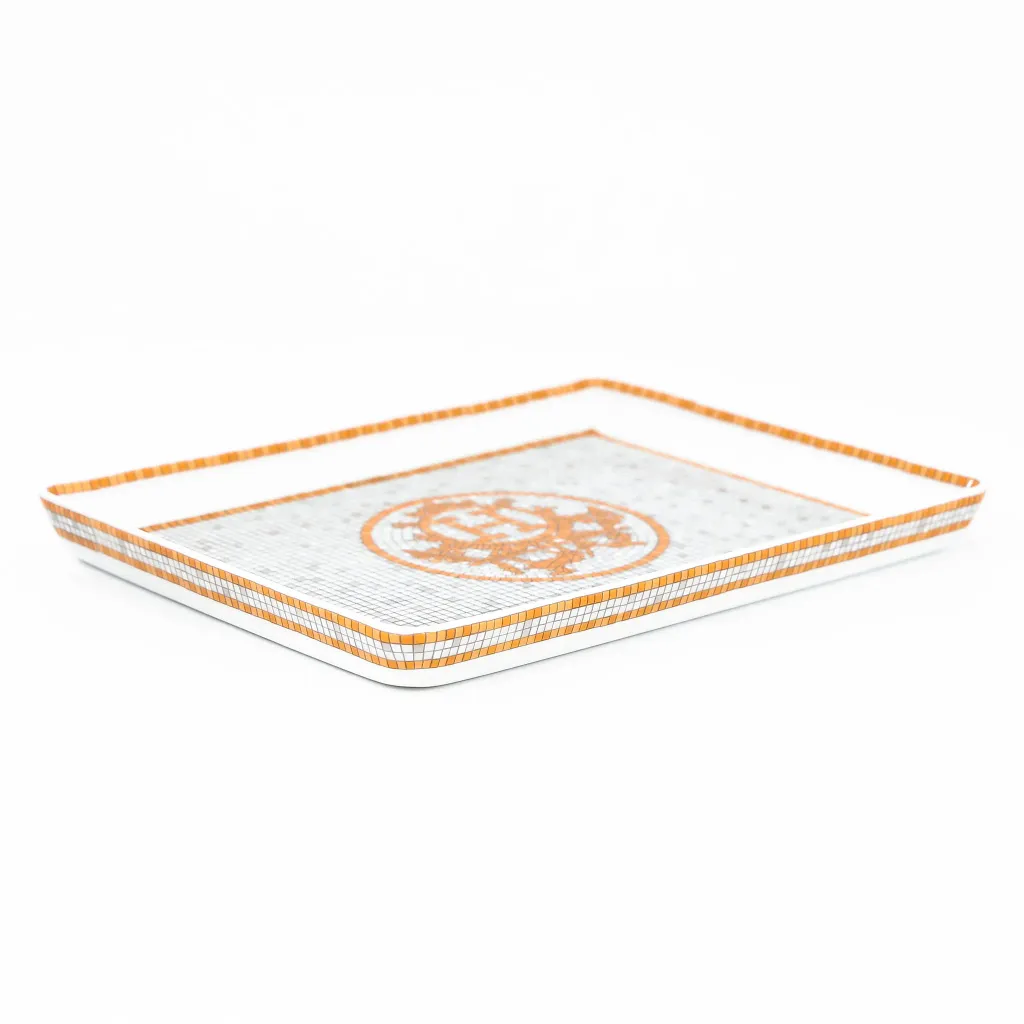 Mosaique au 24 gold tray, small model White Gold